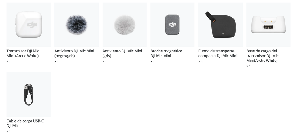 ​Micrófono Transmisor Profesional DJI Mic Mini (Arctic White) de Color Blanco Ártico​