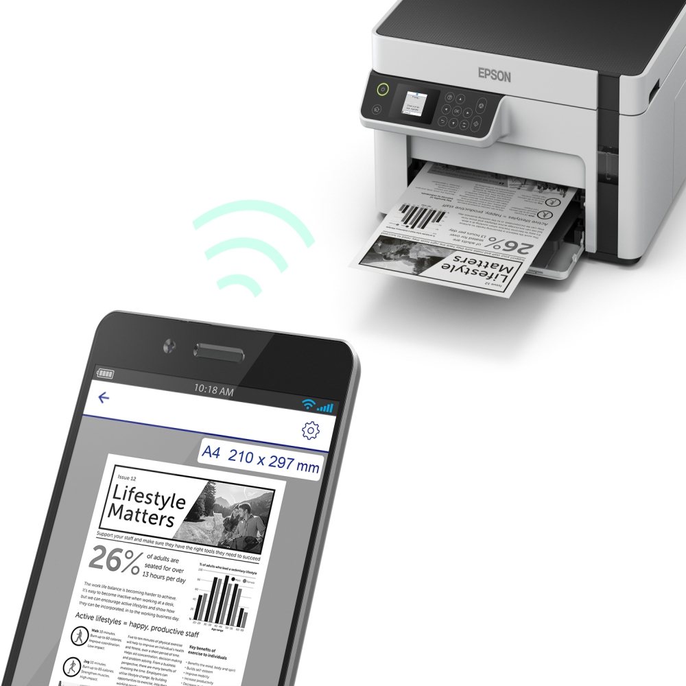 Impresora Monocromática e Inalámbrica Epson EcoTank M2120