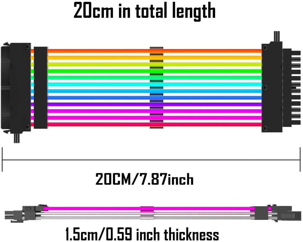 Cables de Extensión de PSU con RGB Zezzio