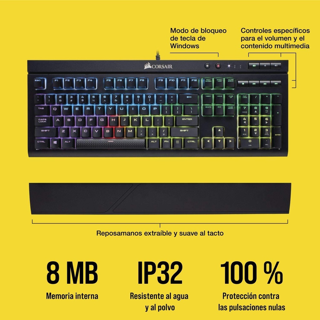 Teclado Gaming Mecánico Corsair K68 RGB