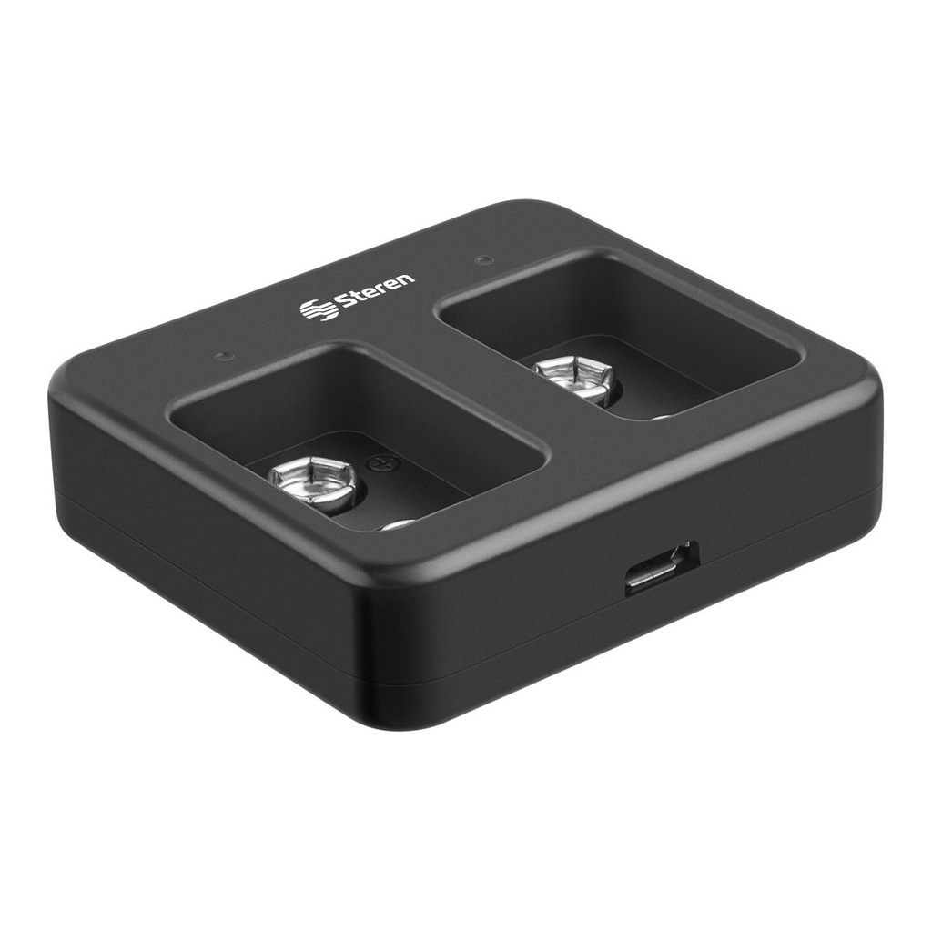 Cargador para 2 Baterías de 9V Steren (Icluye 2 Baterías Recargables)