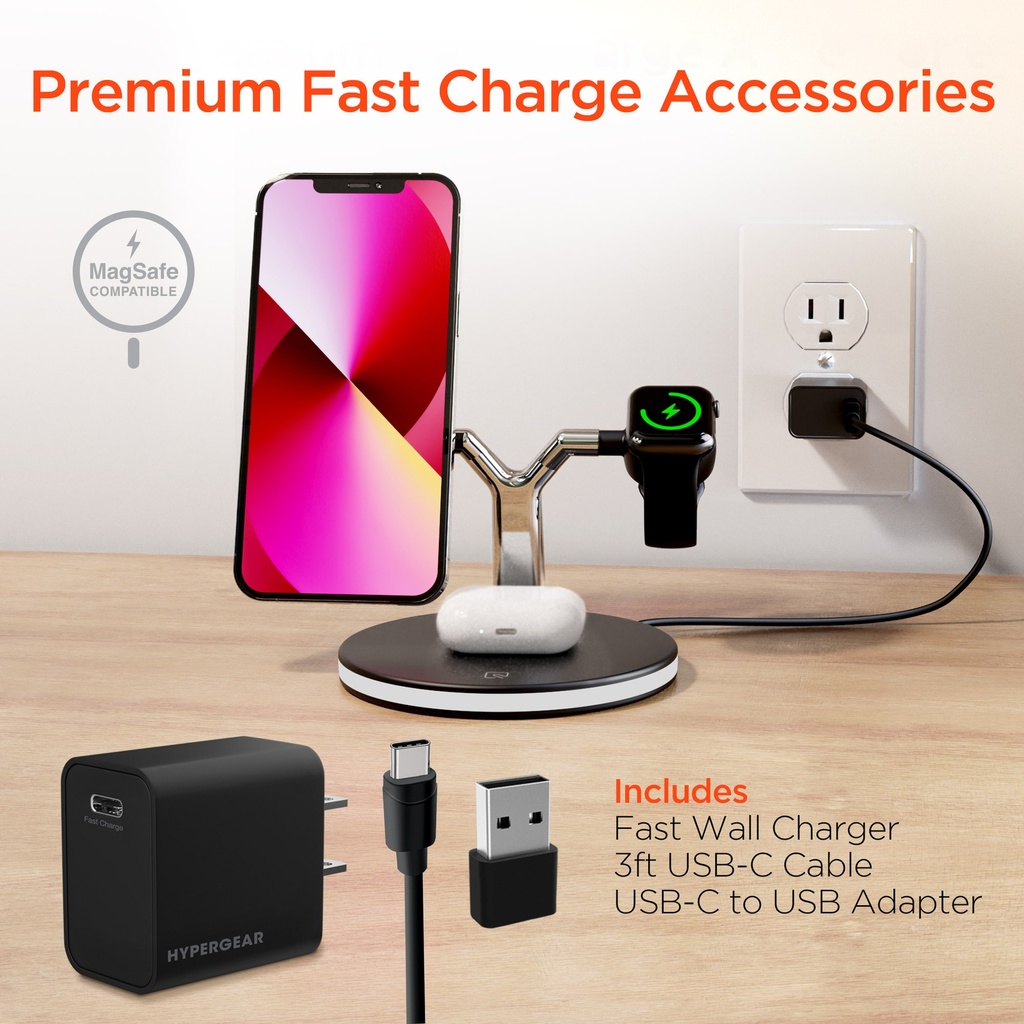 Base de Carga Inalámbrica HyperGear MaxCharge 3-in-1
