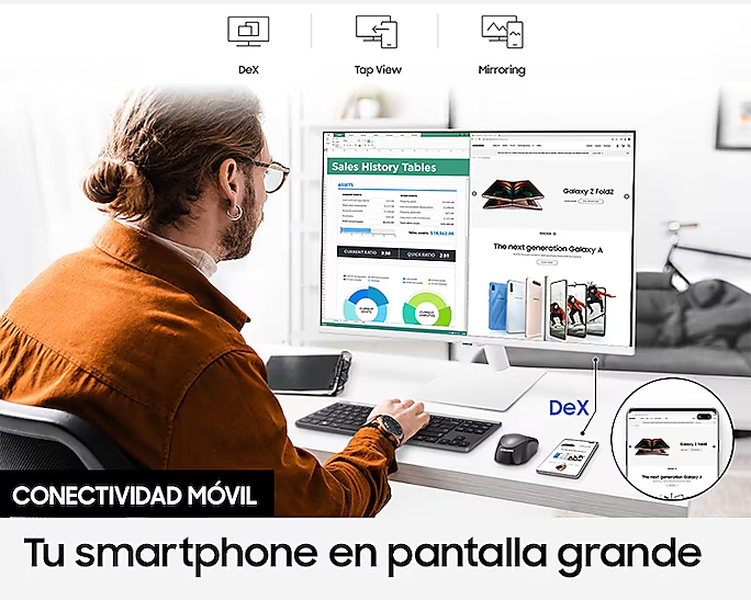 Monitor Inteligente Samsung M50B de 27" Blanco