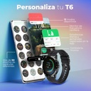 Smart Watch Molvu T6 de Color Negro