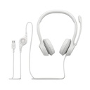 Audífonos Logitech H390 USB de Color Blanco Crudo
