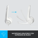 Audífonos Logitech H390 USB de Color Blanco Crudo