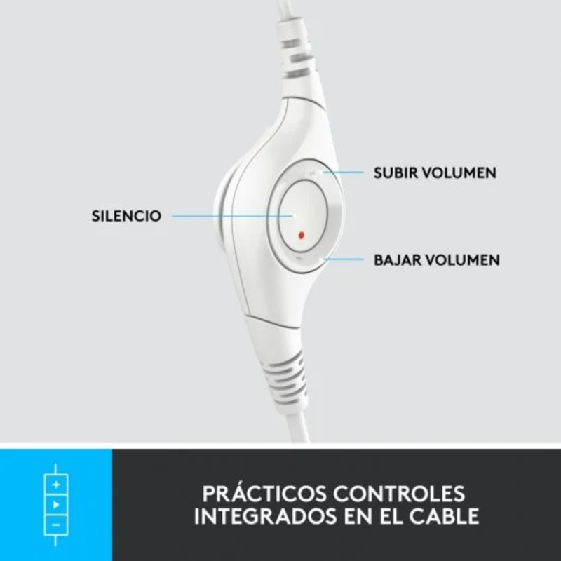 Audífonos Logitech H390 USB de Color Blanco Crudo