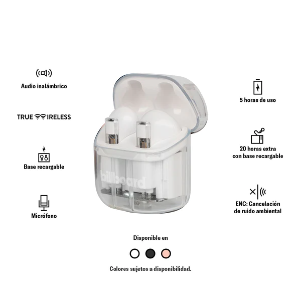 Audífonos Bluetooth Billboard Soul Clear Blancos