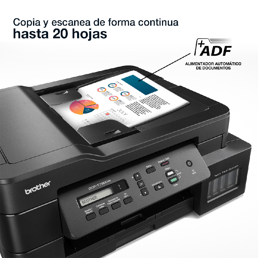 Impresora Multifuncional e Inalámbrica Brother DCP-T720DW