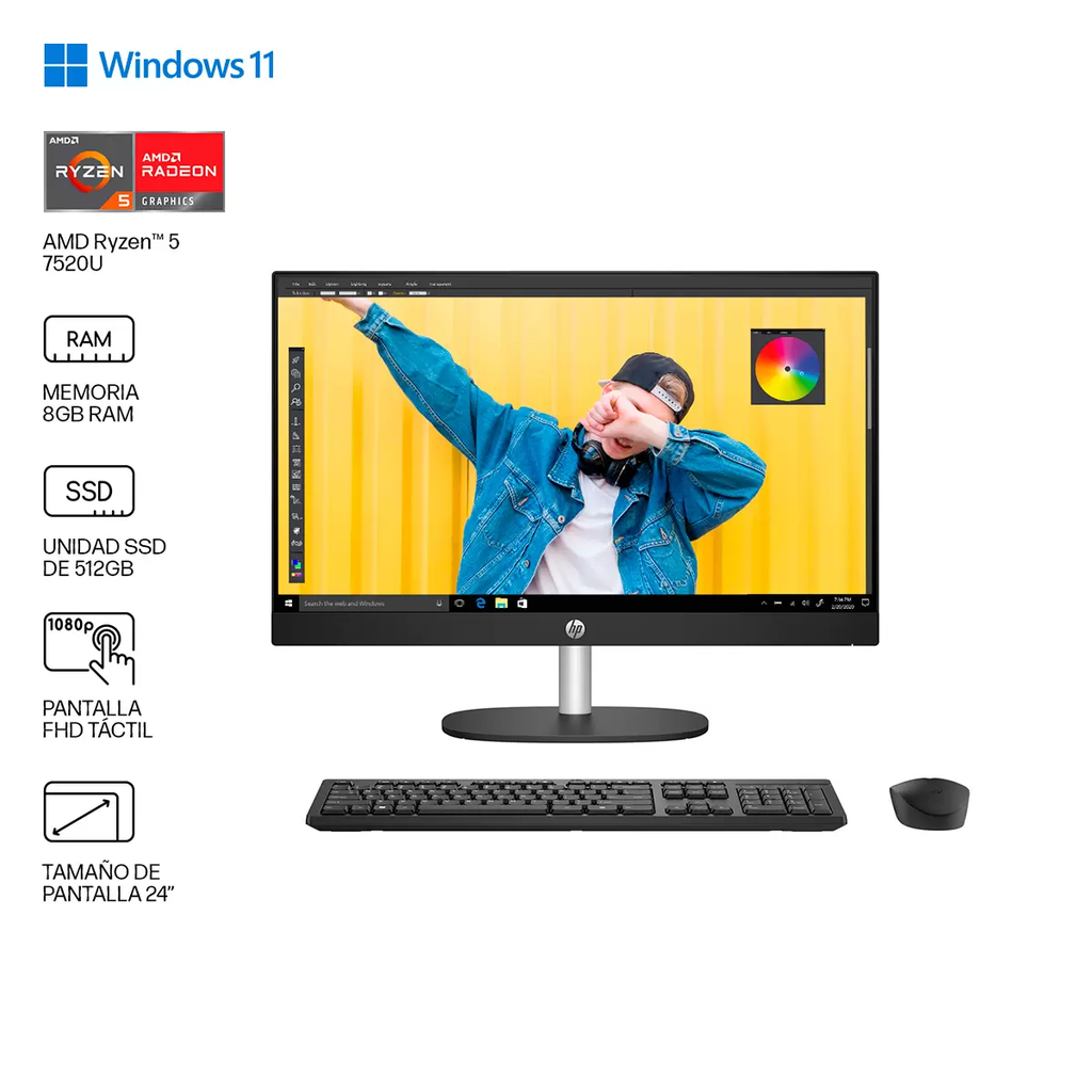 Computadora de Escritorio Todo en Uno HP 24-cr0008la