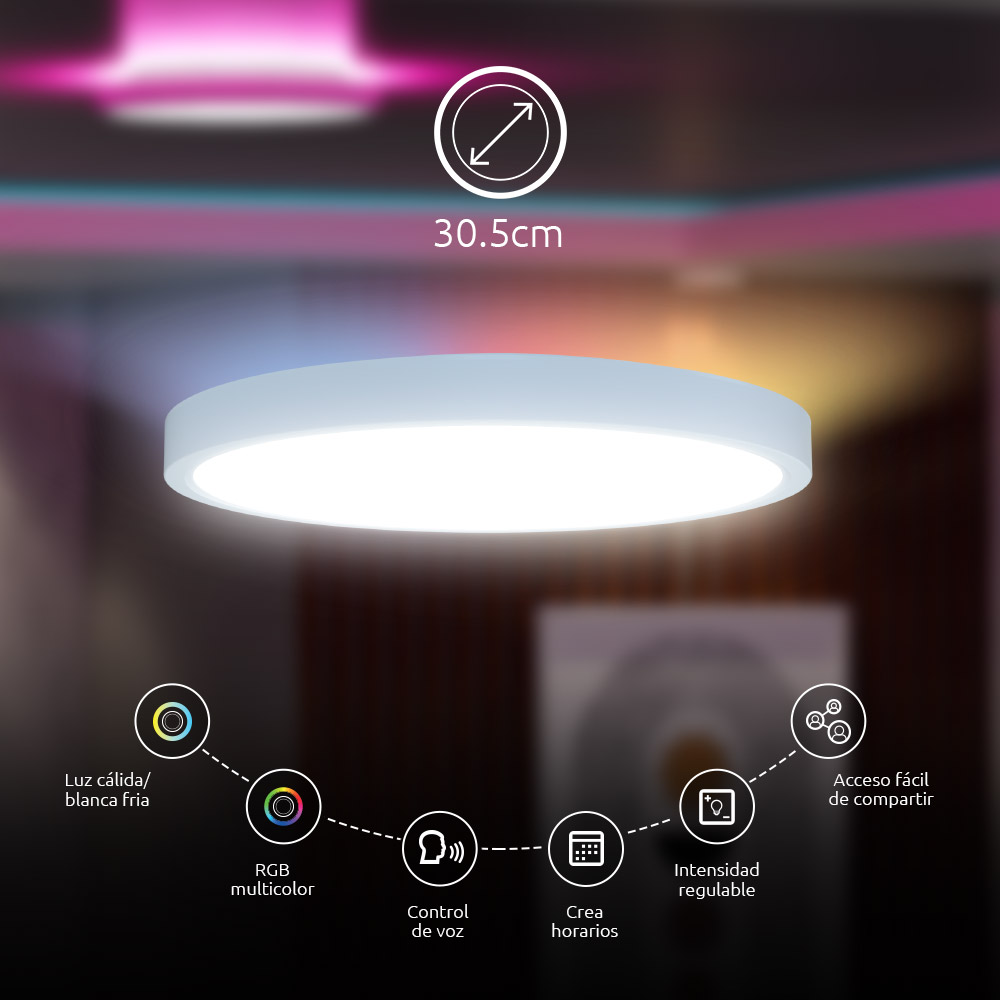Lámpara Nexxt Smart Wi-Fi Ceiling Lamp para Techo