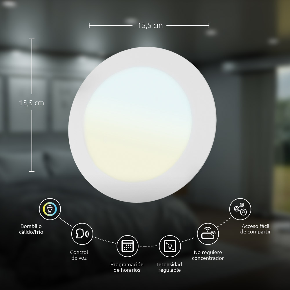 Luz Descendente Nexxt Smart Wi-Fi Slim LED Downlight Empotrable