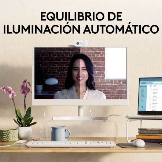 ​Cámara Web Logitech Brio 100 Blanco Crudo