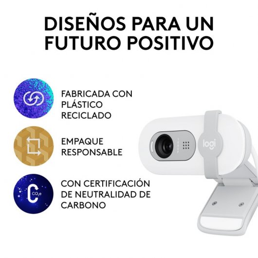​Cámara Web Logitech Brio 100 Blanco Crudo