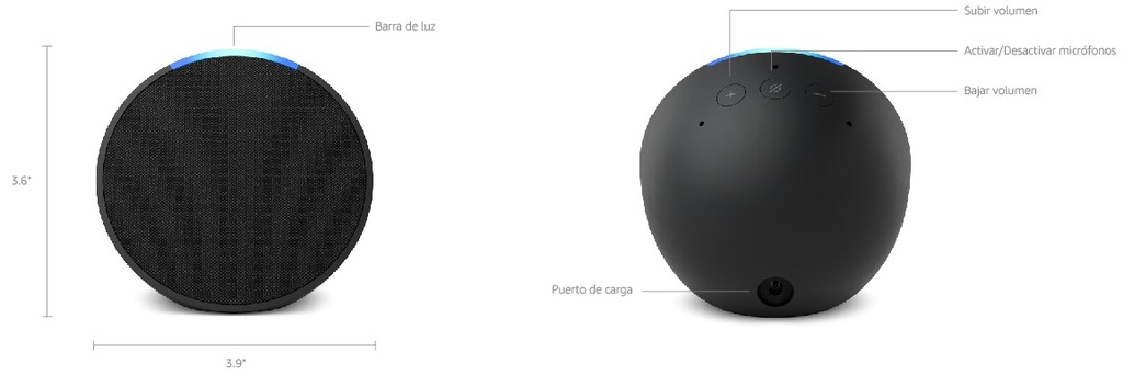 Asistente Inteligente Amazon Alexa Echo Pop Color Charcoal