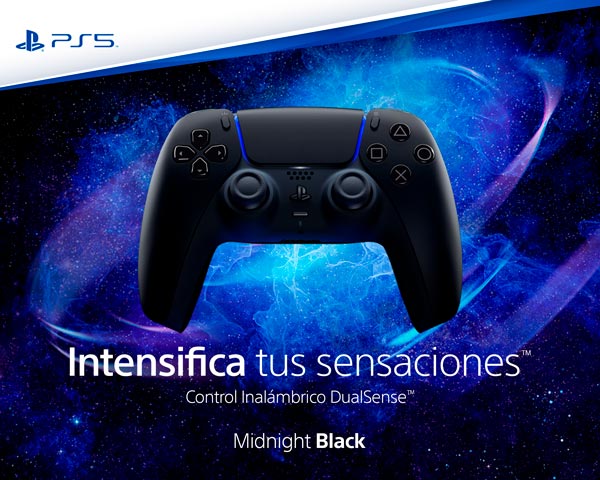 Control Inalámbrico Sony DualSense Color Negro Medianoche para PS5