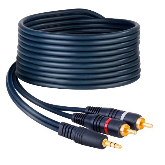 Cable Conector 3,5 mm a 2 Conector RCA de 1,8 m con conectores dorados STEREN