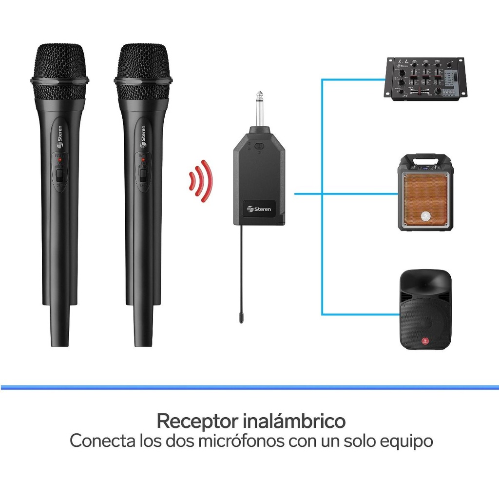 Sistema de 2 Micrófonos Inalámbricos Steren