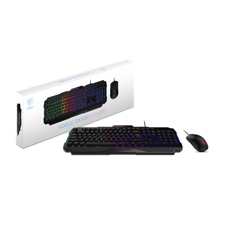 MSI, FORGE GK100, KIT DE TECLADO Y MOUSE