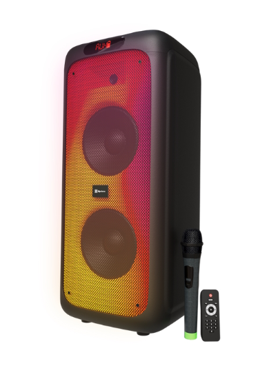 BOCINA PORTATIL KLIP XTREME KLS-662, COLOR NEGRO + MICRÓFONO INALÁMBRICO
