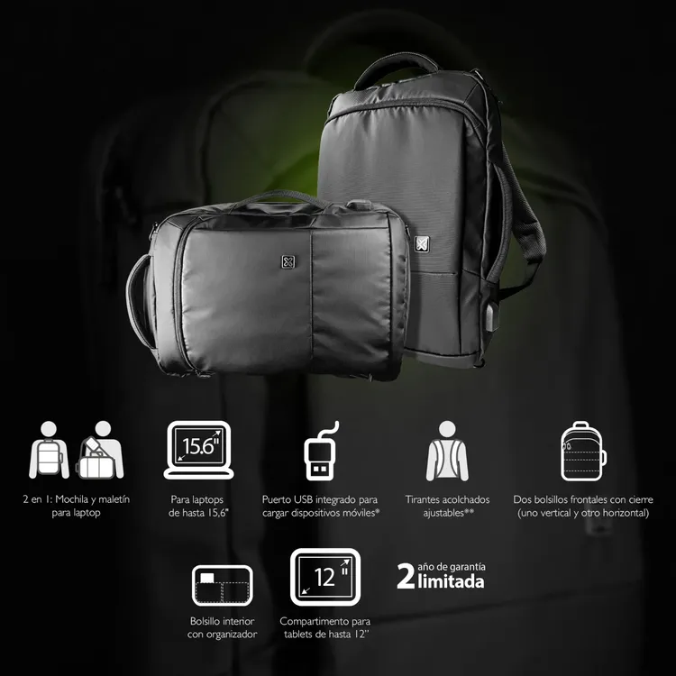 MOCHILA PARA LAPTOP KNB-895 156 2 IN 1 BACKPACK NB BRIEFCASE KLIPXTREME