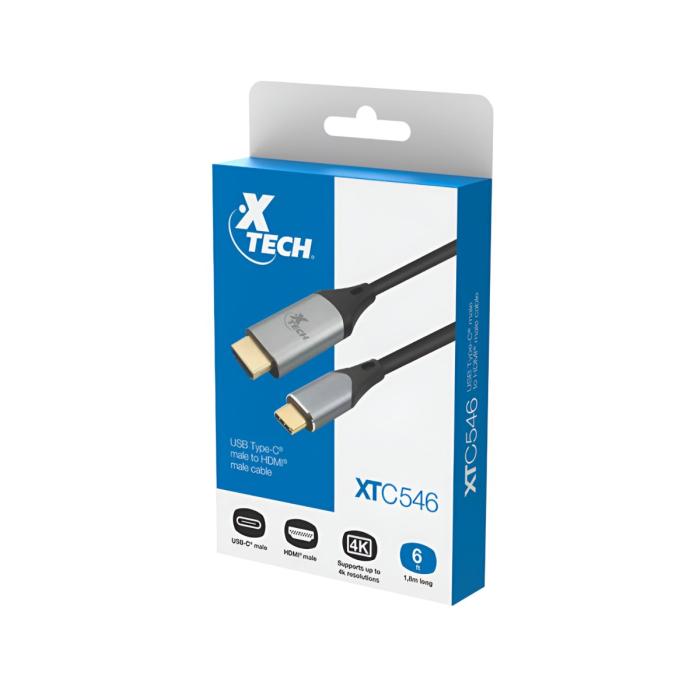 XTC-546 CABLE USB-C A HDMI 1.8 METROS NEGRO