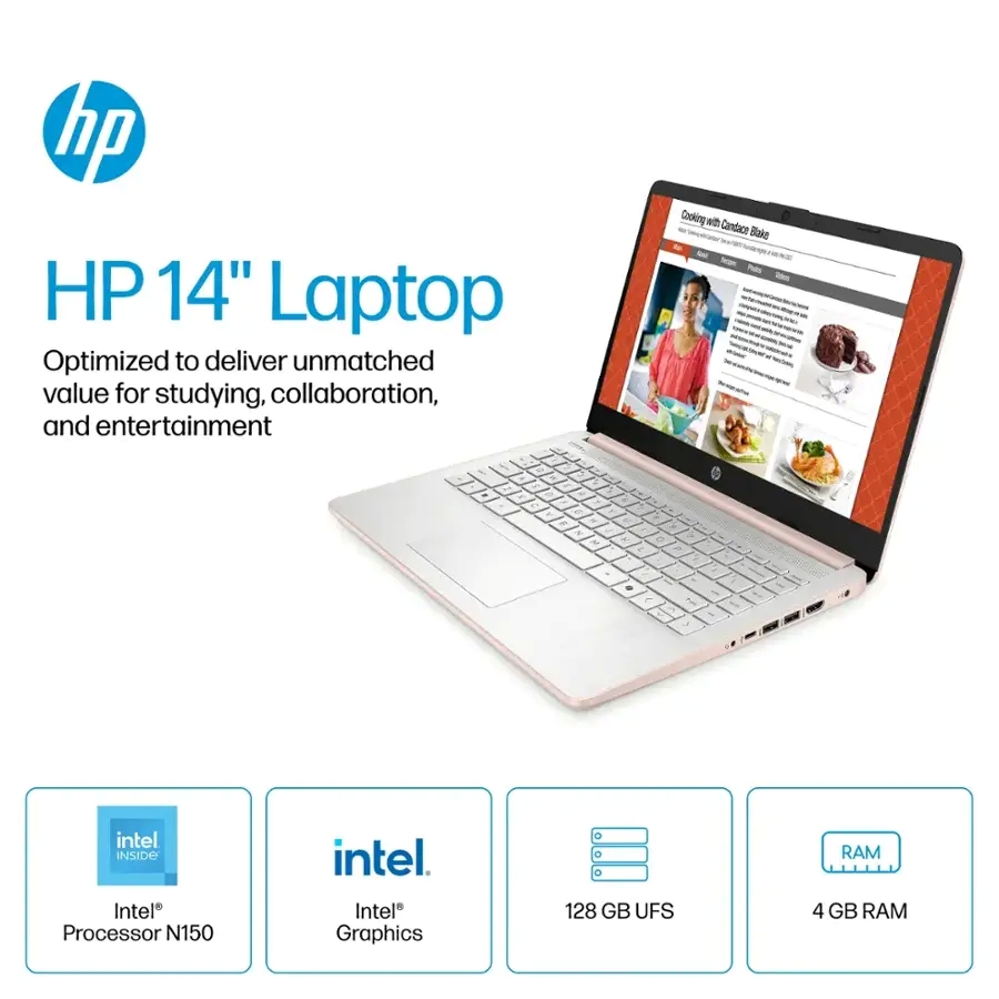 Laptop HP 14-dq6015dx Pale Rose Gold de Color Rosado