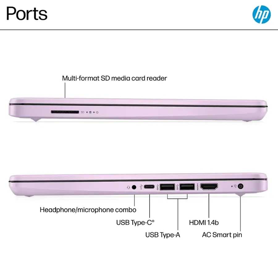Laptop HP 14-dq6014dx Honey Lavender de Color Lila