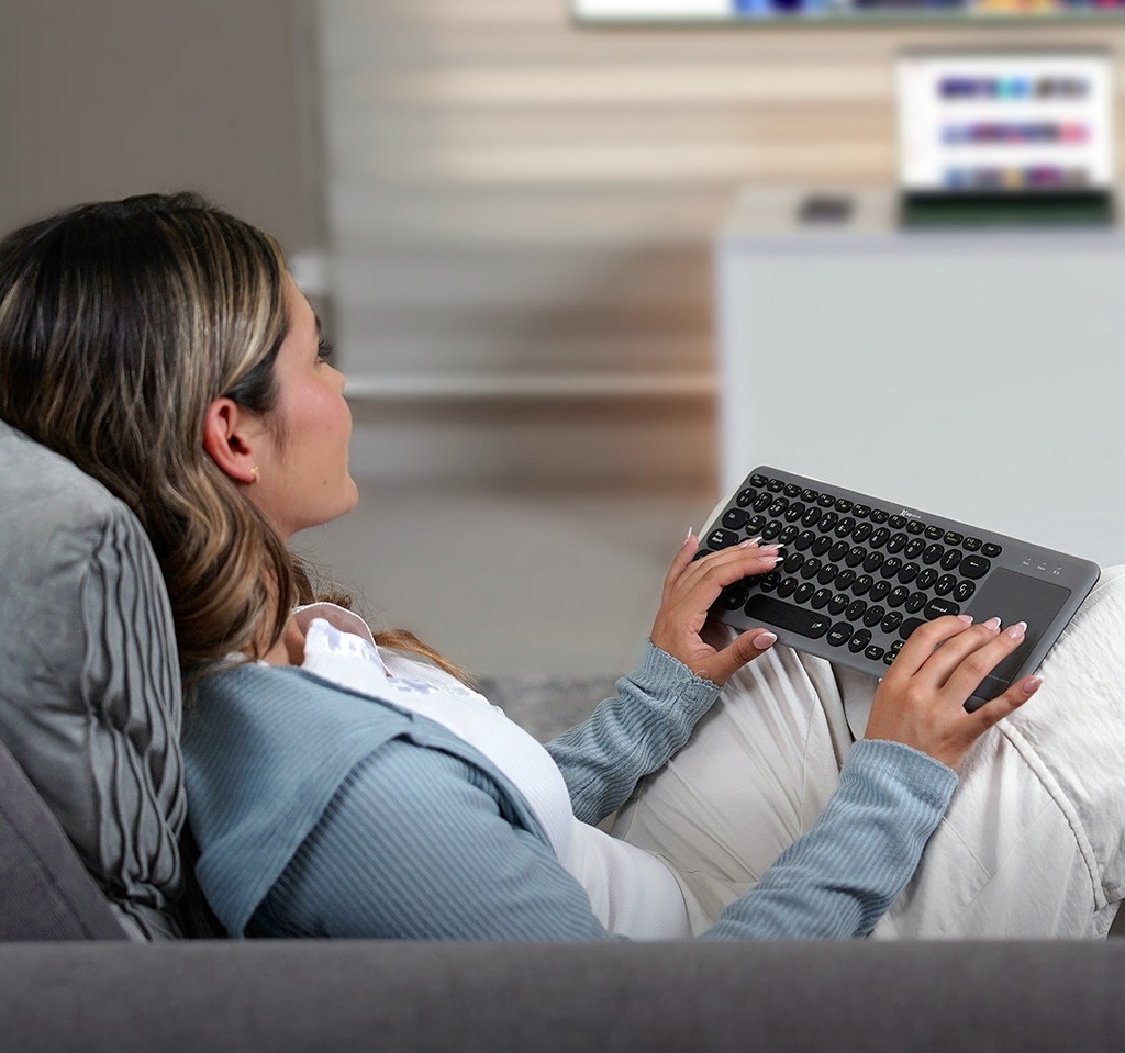Teclado Bluetooth Klip Xtreme KeyGlider Gris con Panel Táctil