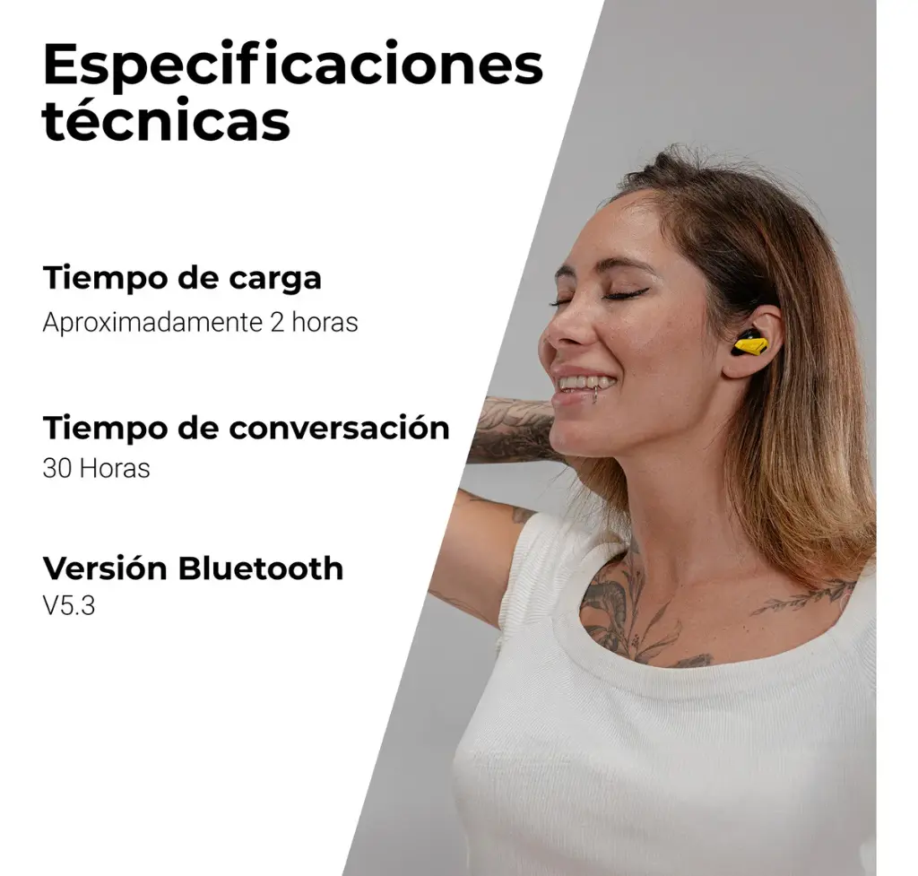 Audífonos Bluetooth Lamborghini Lambo Bud Huracan 700 Yellow de Color Amarillo con Negro