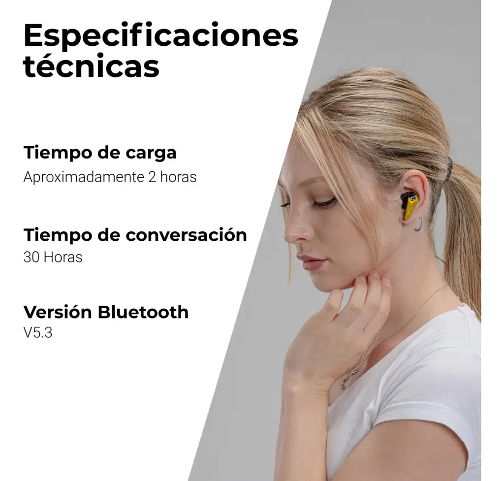 Audífonos Bluetooth Lamborghini Lambo Bud Huracan 700 Yellow de Color Amarillo con Negro