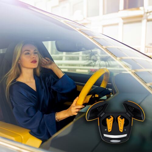 Audífonos Bluetooth Lamborghini Lambo Bud Huracan 700 Orange de Color Anaranjado con Negro