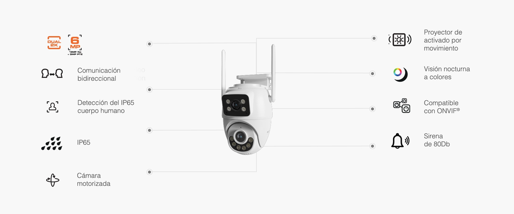 Cámara Inteligente Wi-Fi de Doble Lente PTZ Nexxt 
