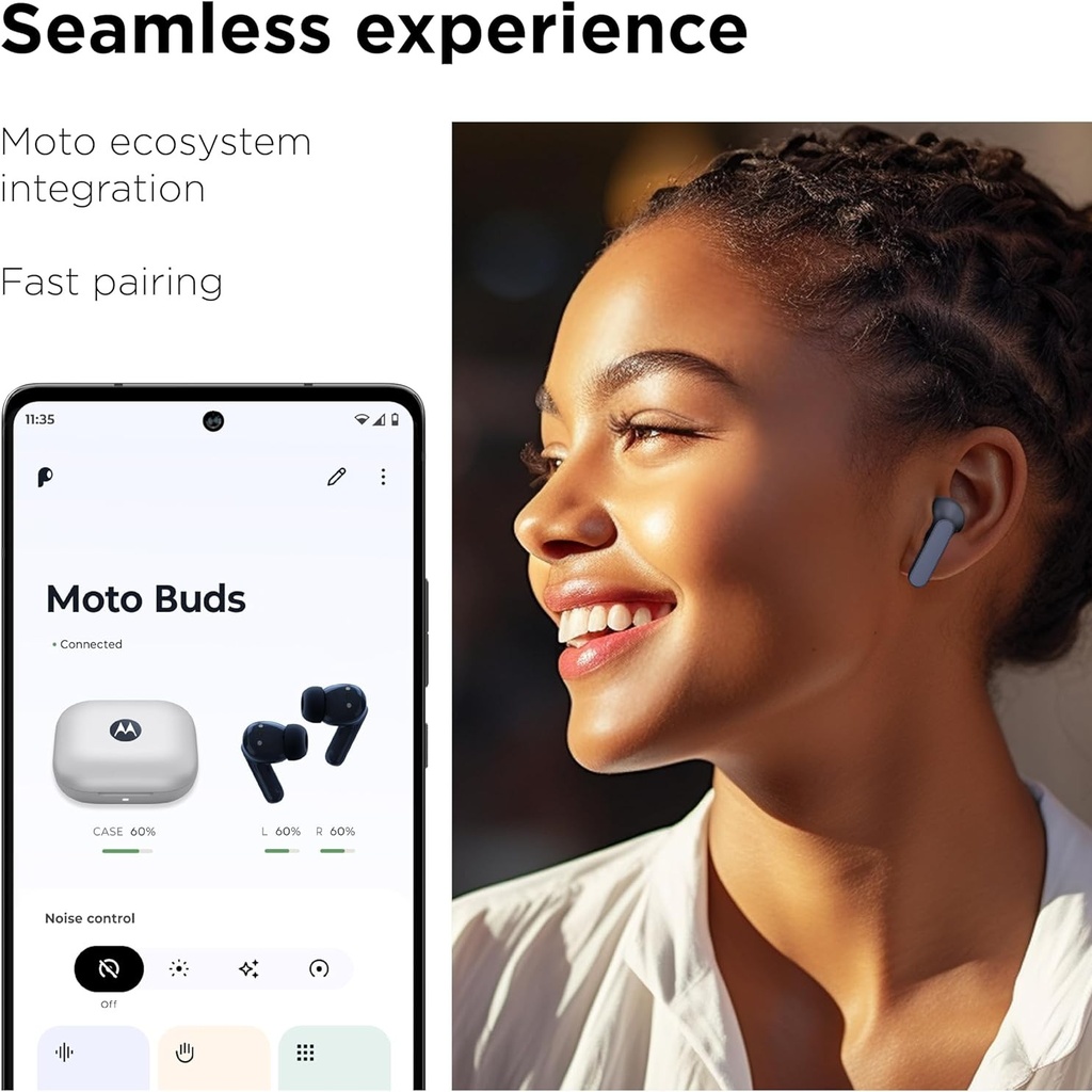 Audífonos Bluetooth Motorola MotoBuds Ilusion Blue de Color Celeste Ilusión