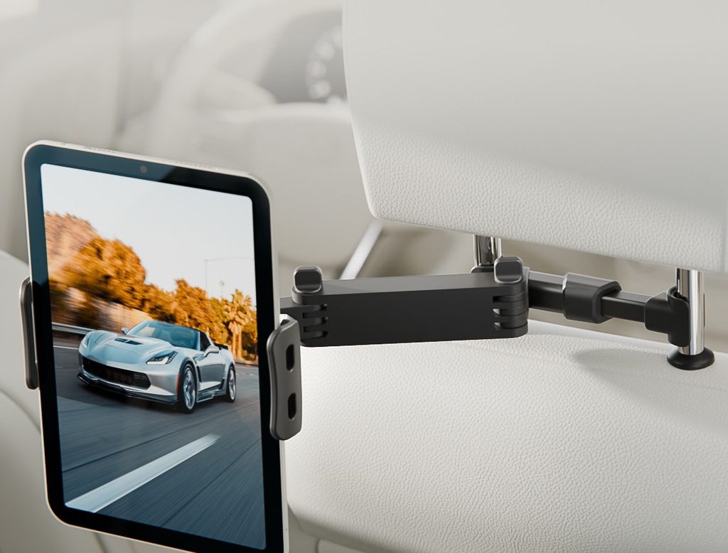 Soporte Klip Xtreme Expandible, Inclinable y Giratorio para Reposacabezas de Automóvil 
