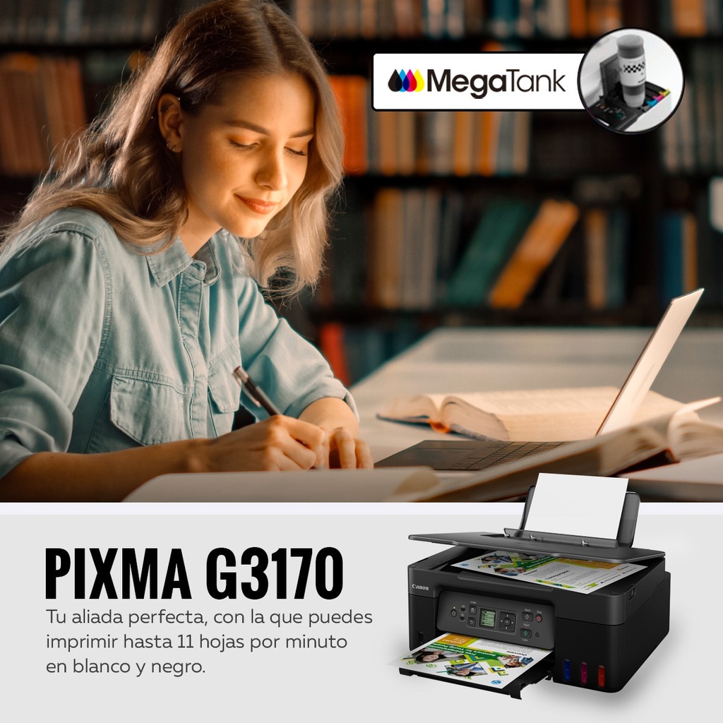 Impresora Multifuncional e Inalámbrica Canon PIXMA G3170