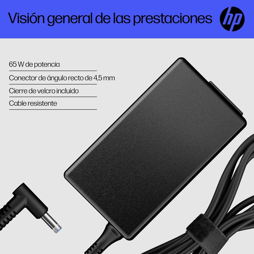 Cargador HP de 65 Watts de Punta Celeste para Laptop