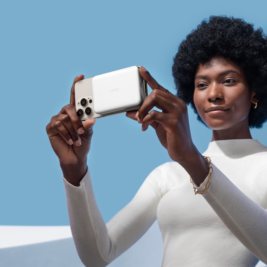 Power Bank Magnético e Inalámbrico Anker Ultra Slim Magnetic White de Color Blanco