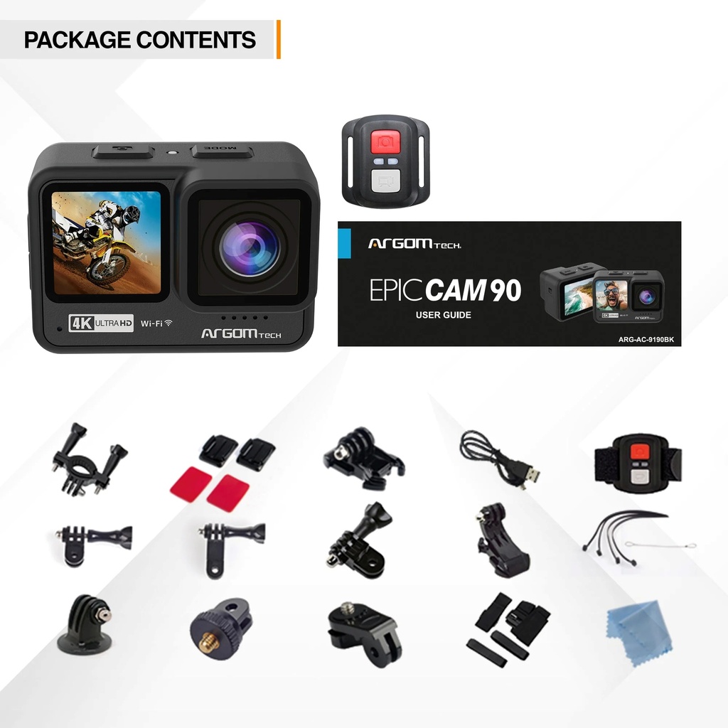 Cámara de Acción Argom Tech Epic Cam 90 Recargable