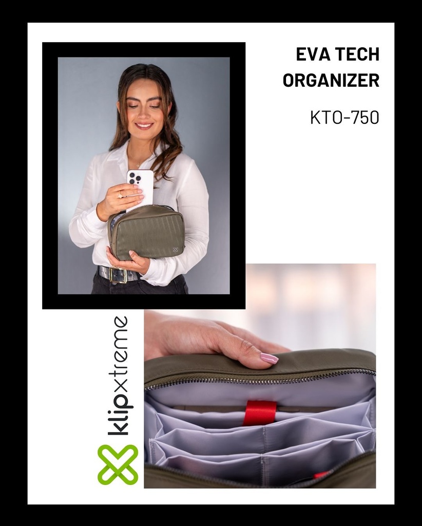Organizador Klip Xtreme Eva de Color Verde para Tecnología