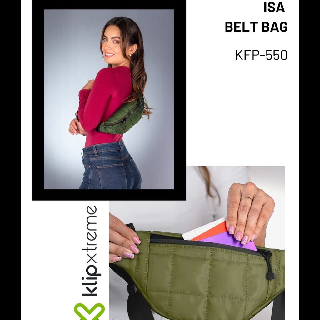 Bolsa de Cinturón Tipo Riñonera Klip Xtreme Isa Green de Color Verde