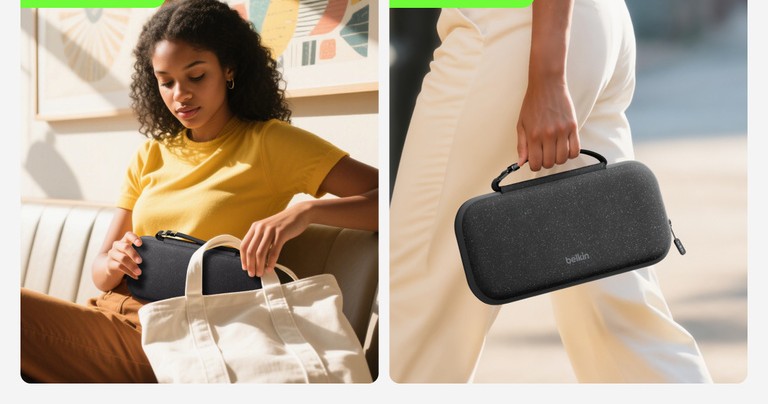 Estuche Protector Belkin Gaming Travel Case Charcoal de Color Negro Carbón para Nintendo Switch 2