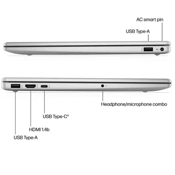 Laptop HP 15-fd0123dx Natural Silver de Color Plata Natural