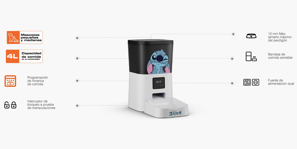 Dispensador Nexxt Edición Stitch para Mascotas