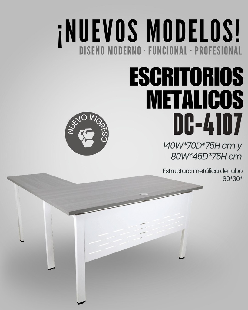 ESCRITORIO BLANCO TIPO L SOBRE DE 1.4M MARCA DORASOL DC-4107B 