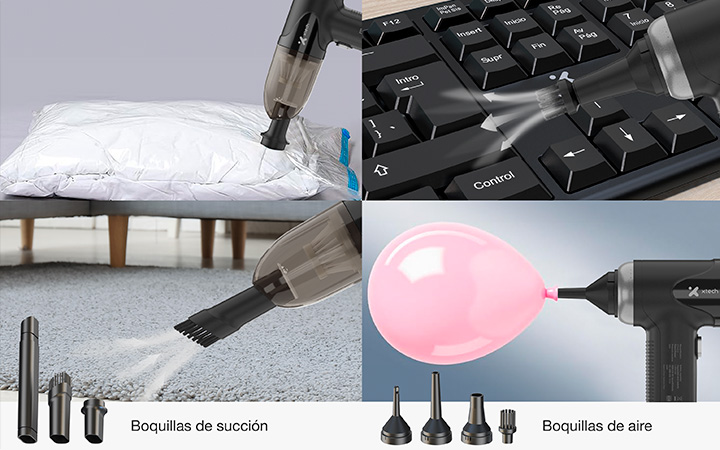 Aspiradora y Sopladora de Aire Inalámbrica 2 en 1 Xtech BlitzAir