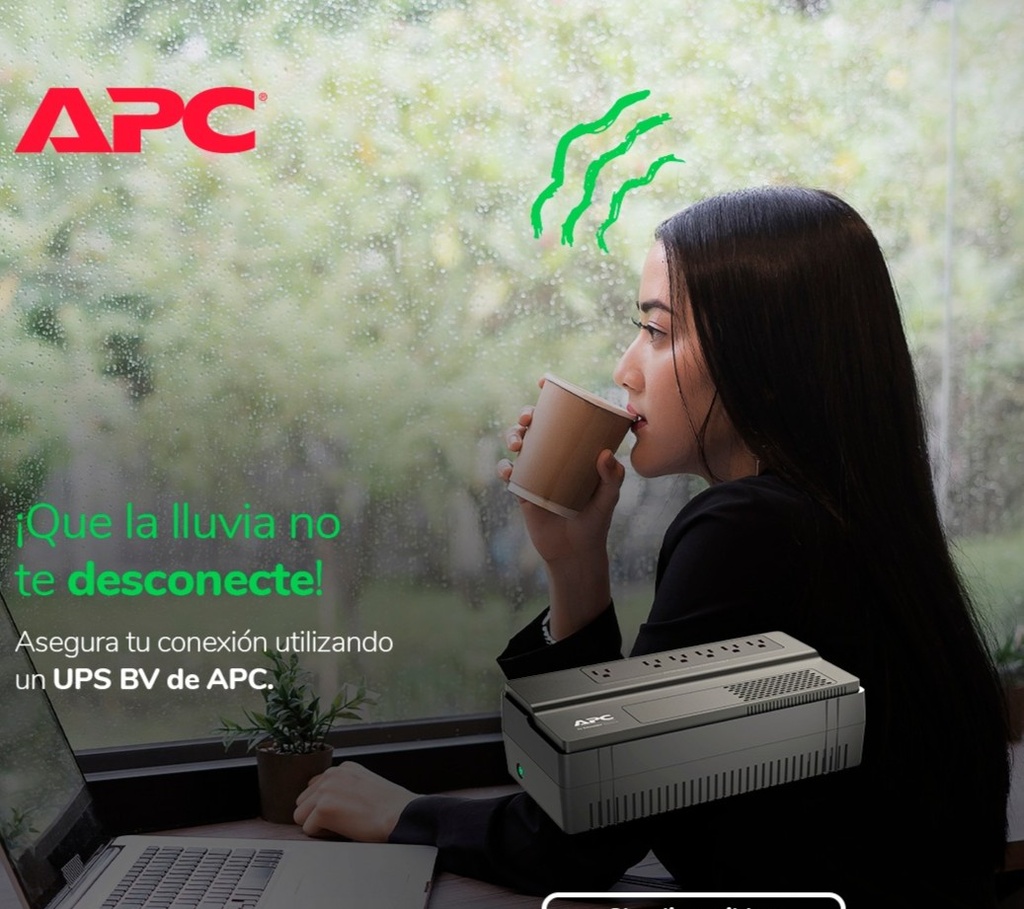 UPS APC Easy UPS de 500 VA y 300 Watts de Color Negro