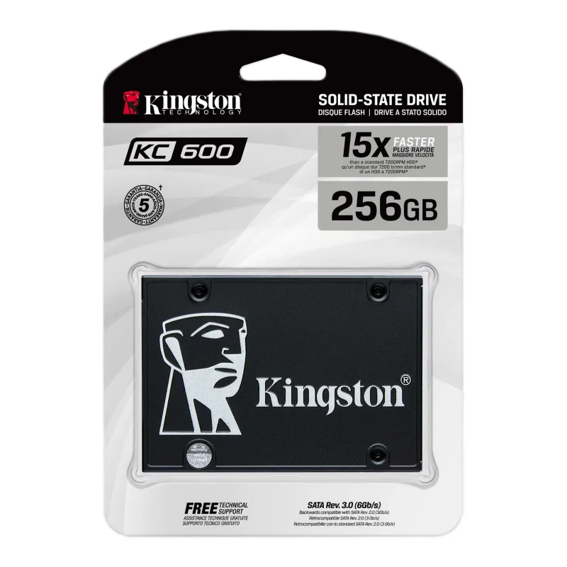 [SKC600/256G] Unidad de Estado Sólido 2.5" Kingston KC600 de 256 GB