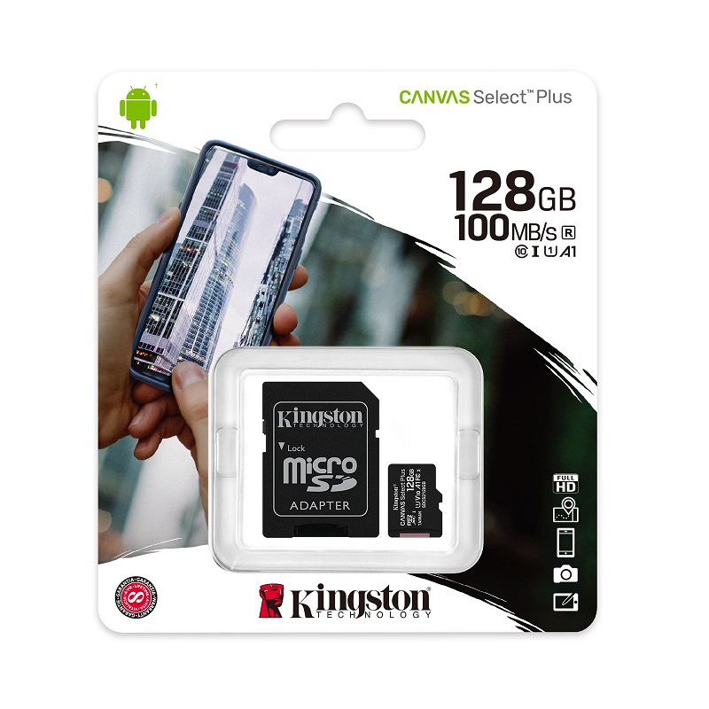 ​​Memoria MicroSDXC Kingston Canvas Select Plus de 128 GB​