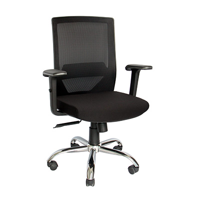 SILLA SECRETARIA CON BRAZO AJUSTABLE DS-1103N  NEGRO